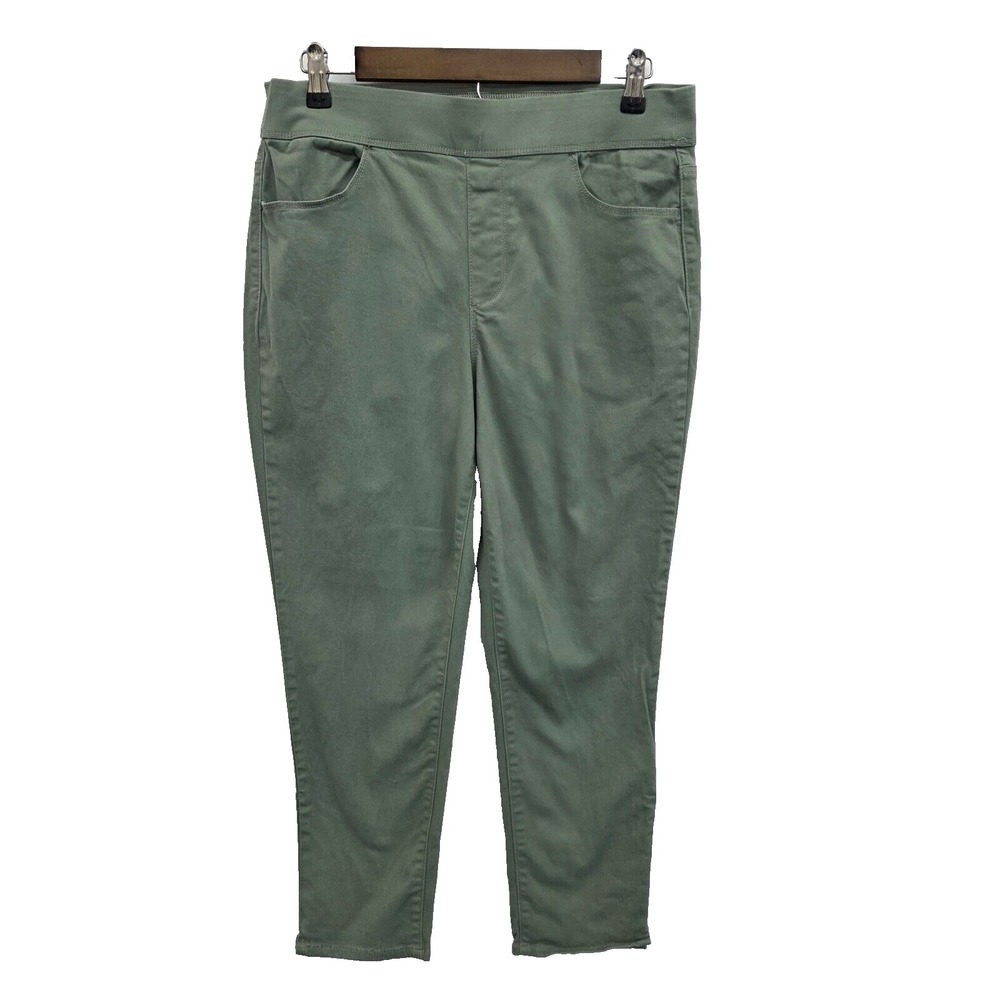 Womens 10‎ Slimming Pull-On Pants Sage Green Jeggings Stretch Casual Comfort